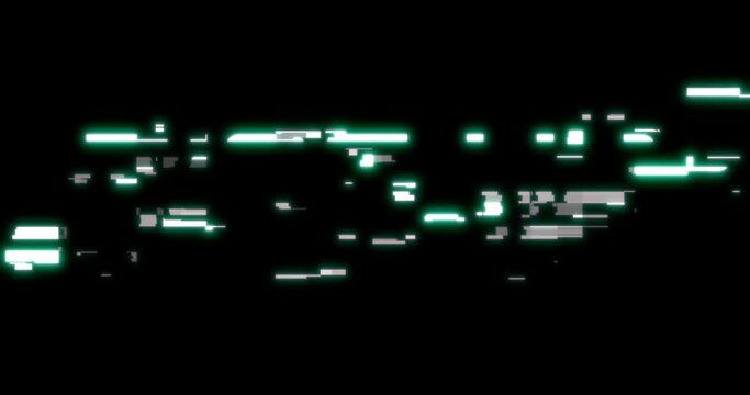 Rise up text glowing glitch effect on black.