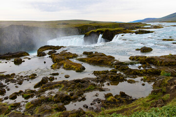 Godafoss (waterfall of the gods)  in the Bardardalur district of Northeastern Region of Iceland