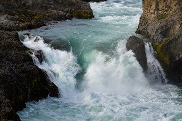 Godafoss (waterfall of the gods)  in the Bardardalur district of Northeastern Region of Iceland