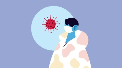 male patient wearing medical mask for covid19