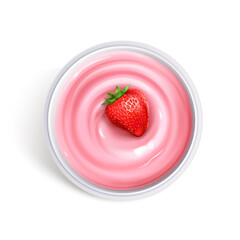Strawberry yogurt top view