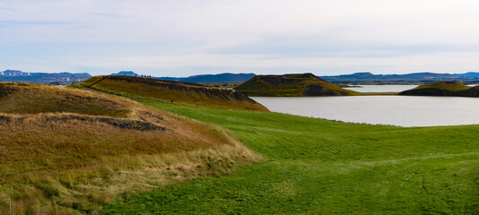 Nature of Skutustadagigar,  area famous by geologiacal features and views in Iceland