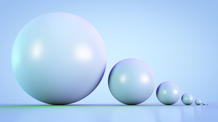 Spheres with different sizes. Abstract background.