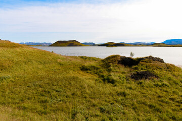 Nature of Skutustadagigar,  area famous by geologiacal features and views in Iceland