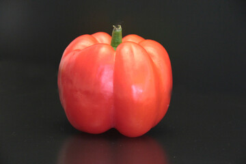 colorful organic peppers on a black background