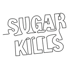 one line continuous drawing a sugar kills sentence