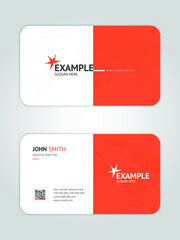 Simple Orange Black Business Card