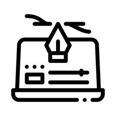 computer maker movie settings icon vector. computer maker movie settings sign. isolated contour symbol illustration