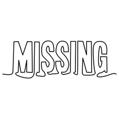 one line continuous drawing a missing word