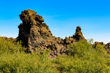 Dimmuborgir, a large area of unusually shaped lava fields, east of Myvatn, Iceland