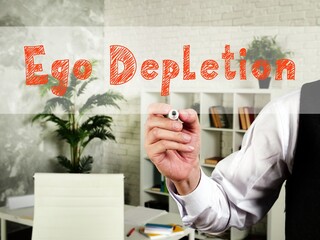 Motivation concept meaning Ego Depletion with sign on the piece of paper.
