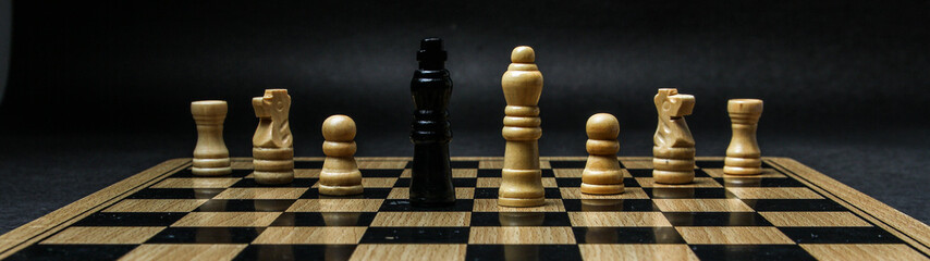 chess board and chess pieces