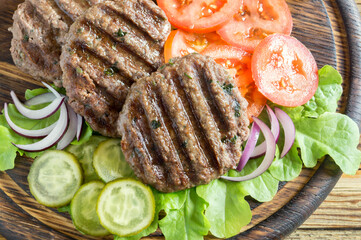 ingredients for a homemade Burger