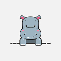 Cute rhino, for printing baby clothes, baby showers. Cute animals from nature. Cute cartoon rhino, animal from the zoo. vector illustration.