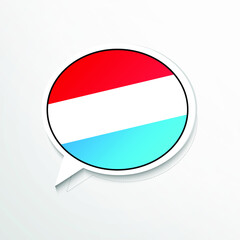 Fototapeta premium Classic Luxembourg country flag on speech bubble. Abstract languages concept flat illustration