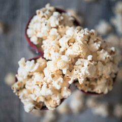 Popcorn cones overhead view