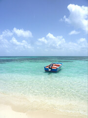 a boat on the Caret Island, Guadeloupe (France), August
