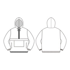 Anorak vector illustration flat outline template clothing collection top © MFKRT