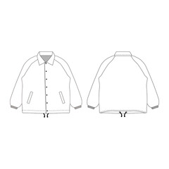 Windbreaker vector illustration flat outline template clothing collection top © MFKRT