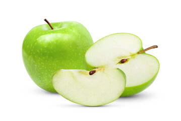 Green apple on a white background