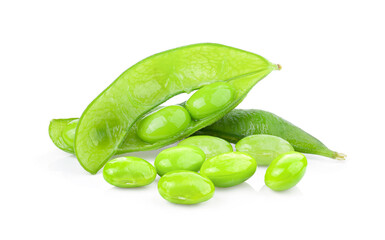 edamame beans isolated on white background. full depth of field