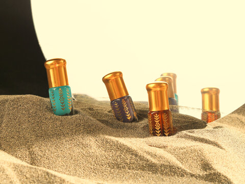 Arabian Oud Attar Perfume In Mini Bottles.