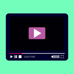 video player for web design vector