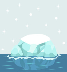 Arctic ice floe background vector illustration
