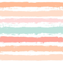 Hand drawn striped pattern, pink, orange and green girly stripe seamless background, childish pastel brush strokes. vector grunge stripes, cute baby paintbrush line backdrop