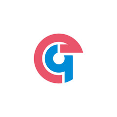 letter cq circle rotation arrow geometric design logo vector