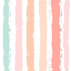 Hand drawn striped pattern, pink, orange and green girly stripe seamless background, childish pastel brush strokes. vector grunge stripes, cute baby paintbrush line backdrop