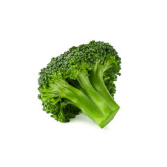 Block Kerry healthy fresh or Fresh broccoli blocks for cooking isolated over white background.