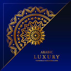 Luxury abstract mandala background with golden pattern arabic islamic Design