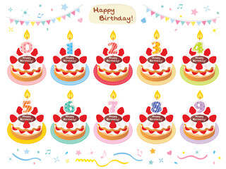 Birthday cake fresh cream set