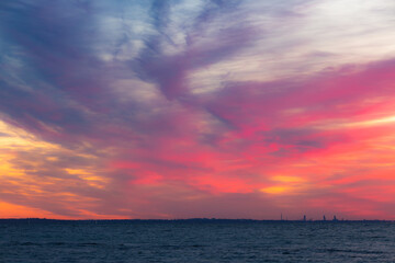 Surreal Dawn Beauty: Seaside Fantasy in Vibrant Hues