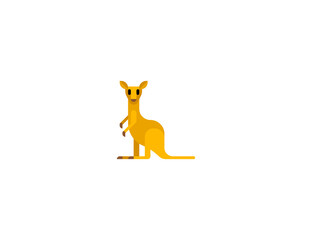 Kangaroo vector flat icon. Roo animal vector. Isolated kangaroo emoji illustration 