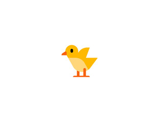 Baby chick vector flat icon. Isolated yellow newborn bird, baby chick emoji illustration 