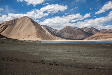 Pangong Tso or Pangong Lake in Ladakh, India