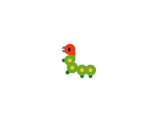Bug vector flat icon. Isolated worm emoji illustration 