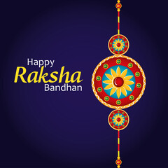 greeting card with decorative rakhi for raksha bandhan, indian festival for brother and sister bonding celebration, the binding relationship vector illustration design