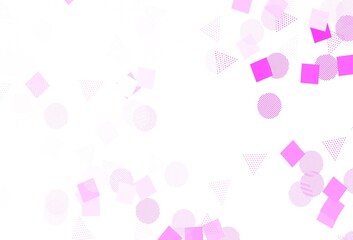 Light Pink vector texture with poly style with circles, cubes.