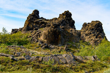 Dimmuborgir, a large area of unusually shaped lava fields, east of Myvatn, Iceland