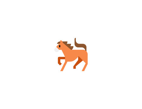 Horse vector flat icon. Isolated running horse emoji illustration 