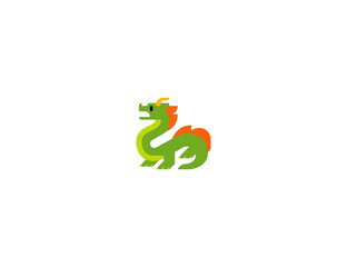 Dragon vector flat icon. Isolated dragon mythical animal emoji illustration 