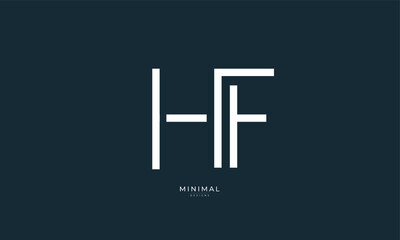 Alphabet letter icon logo HF