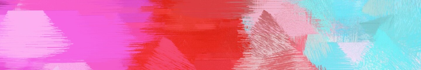 Obraz premium wide landscape graphic with dirty brush strokes background with crimson, violet and sky blue. can be used for background, canvas or poster