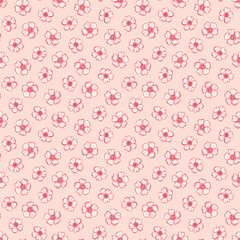 Floral Seamless Pattern. Hand drawn Sketch Small Flowers Vector Background
