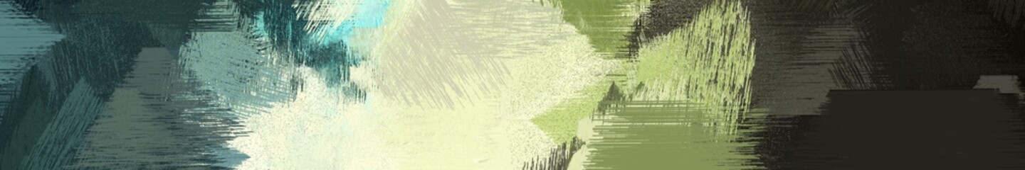 wide landscape graphic with dirty brush strokes background with tea green, very dark blue and dark sea green. can be used for background, canvas or poster