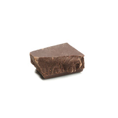 Tasty chocolate pieces isolated on white background