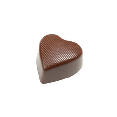Tasty chocolate candy in the heart form isolated on white background